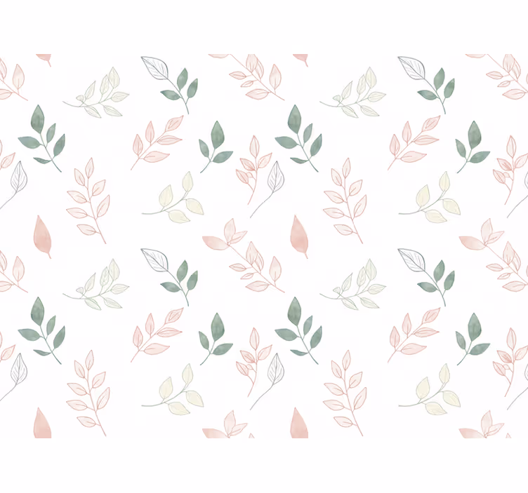 Papier peint floral feuilles légères en couleurs douces - TenStickers