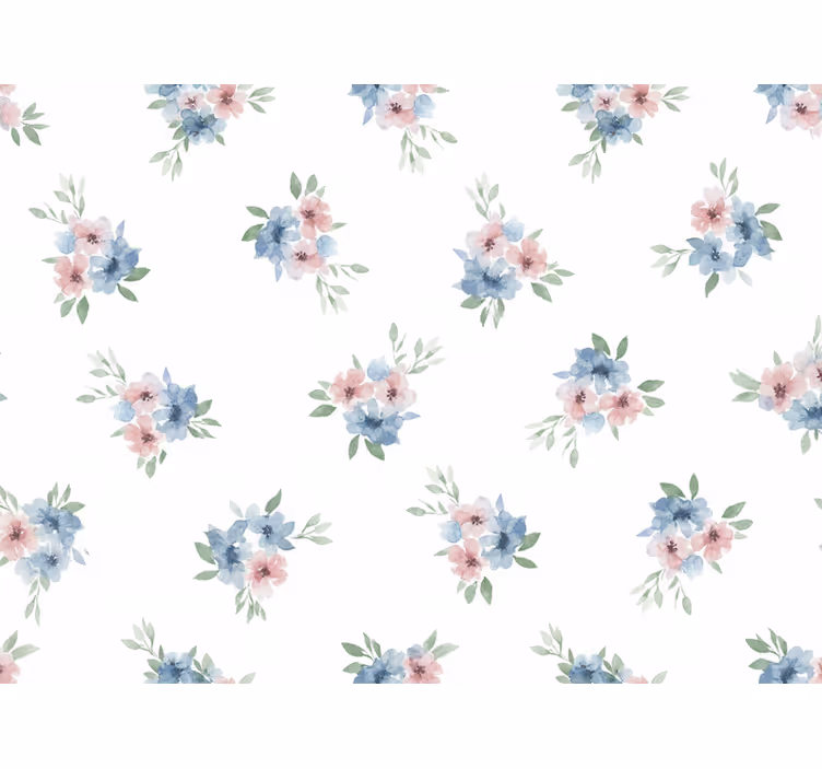 Papier peint floral petites fleurs aquarelle - TenStickers