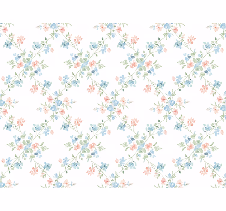Papier peint floral fleurs petites en aquarelle pâle - TenStickers