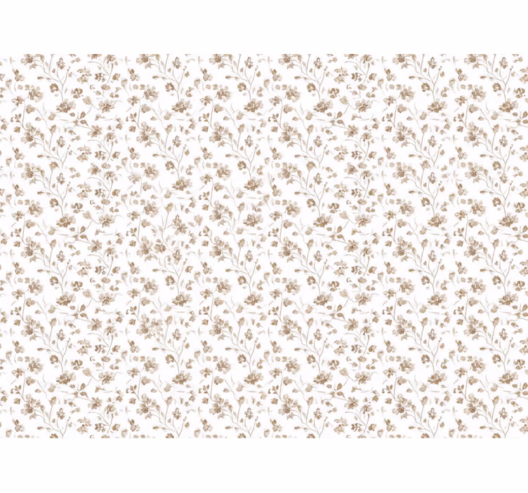 Papier peint floral petites fleurs aquarelle marron - TenStickers