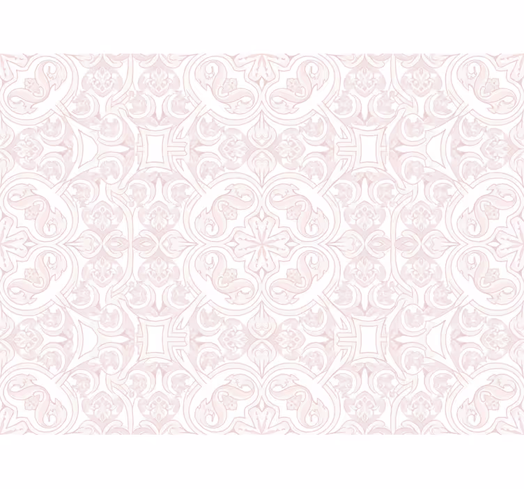 Papier peint art motif méditerranéen rose clair - TenStickers
