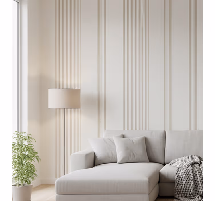 Papier peint ligne verticale crème minimaliste - TenStickers