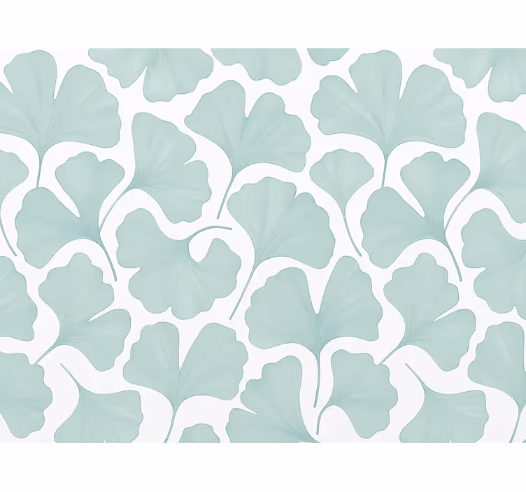 Papier peint feuillage feuilles de ginkgo bleu-gris - TenStickers
