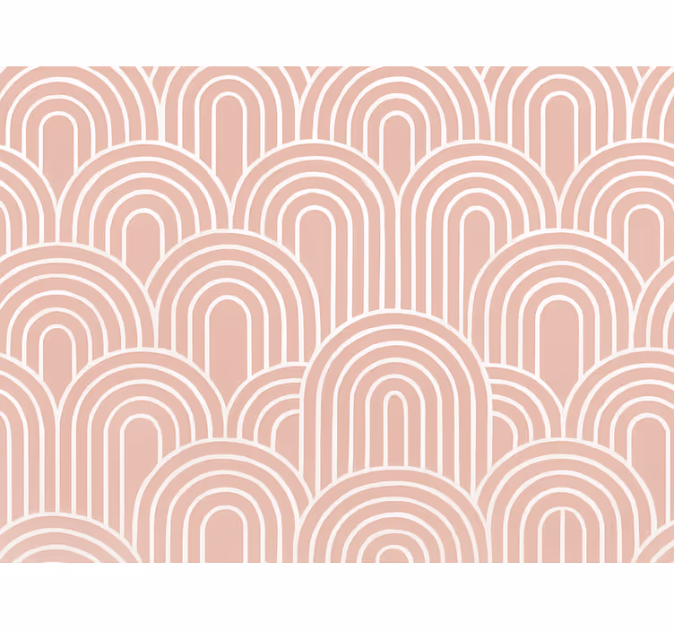 Papier peint géométrique arches rétro rose poudré - TenStickers