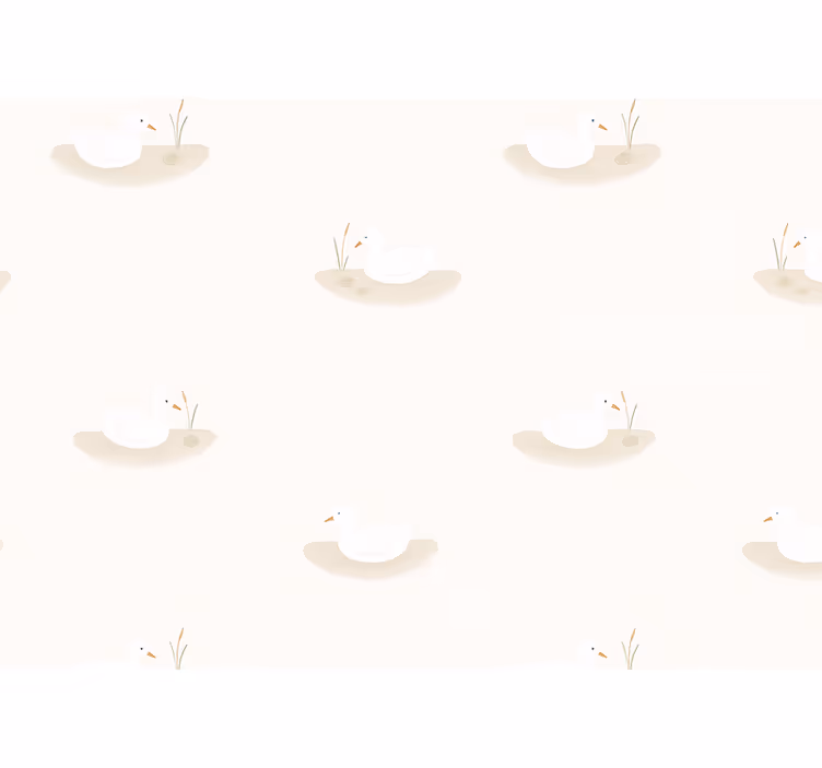 Papier peint oiseaux Étang des cygnes blanc chaud - TenStickers