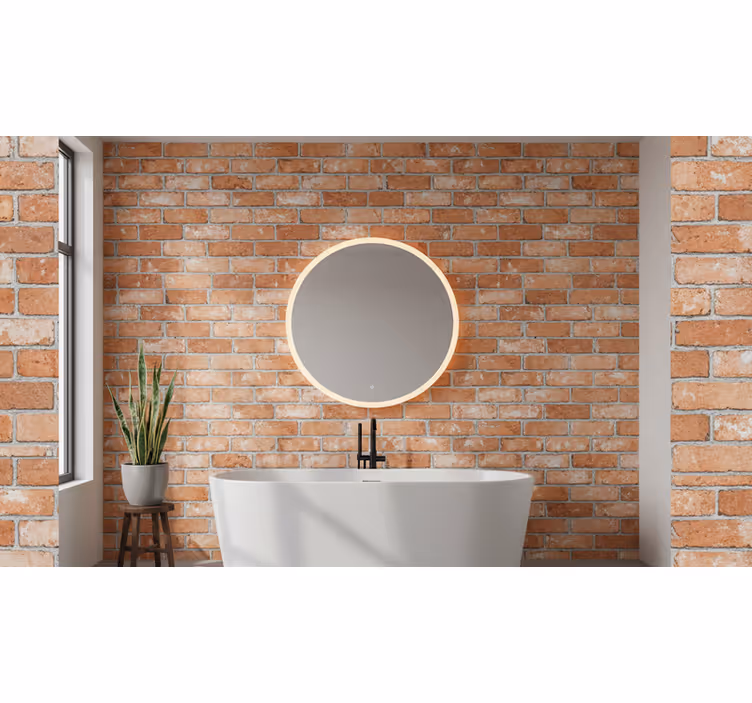 Papier peint pierre briques oranges froides - TenStickers