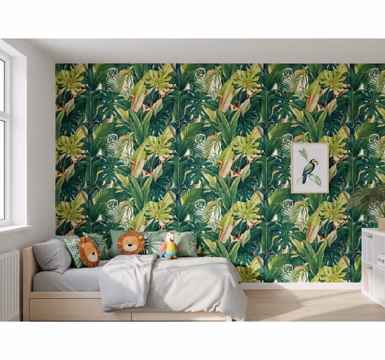 Papier peint feuillage feuillage de forêt réaliste - TenStickers