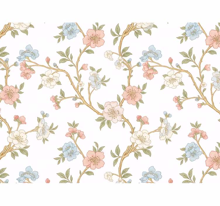 Papier peint floral style branches en fleurs - TenStickers