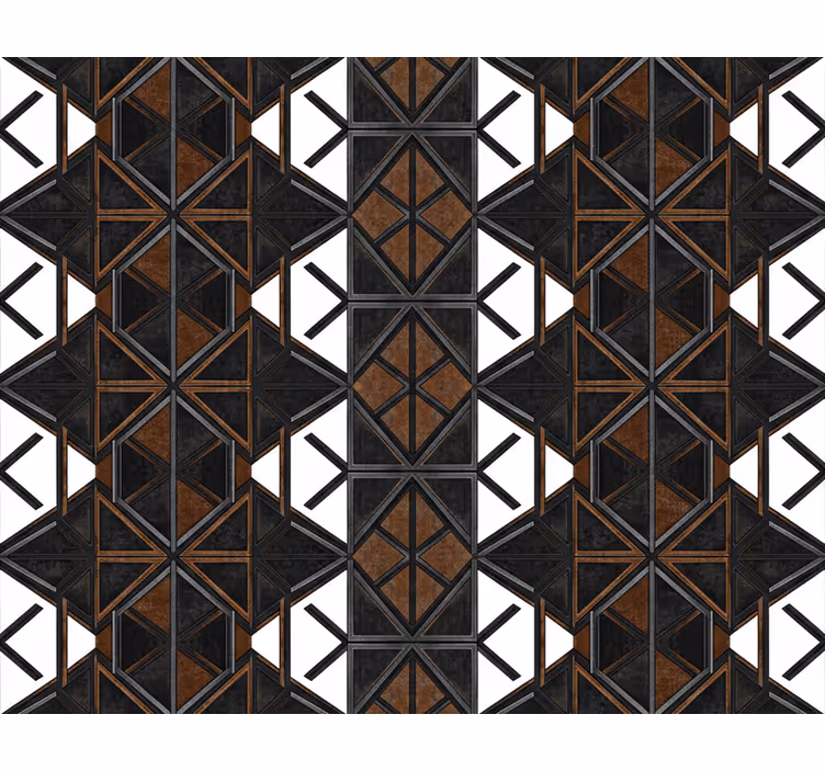 Papier peint industriel géométrique noir marron - TenStickers