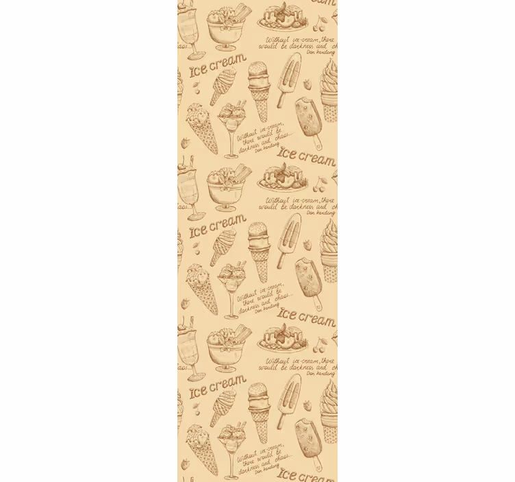 Papier peint rustique frigo vintage glaces - TenStickers