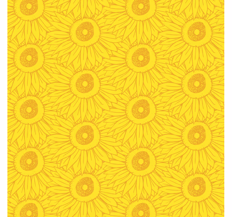 Papier peint jaune teintes de tournesol clair - TenStickers