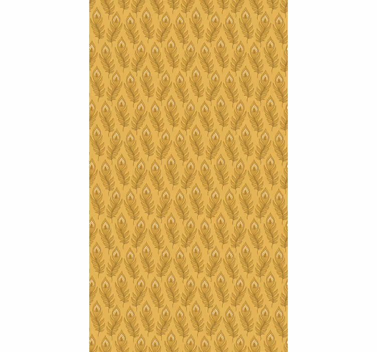 Papier peint beige dinde florale bleue et deux fleurs dorées - TenStickers