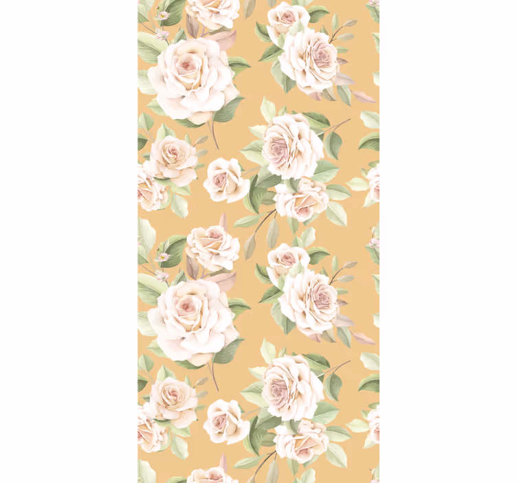 Papier peint beige motif roses provençales - TenStickers