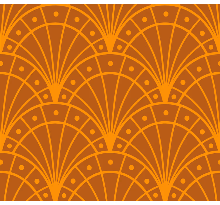 Papier peint orange art déco élégant - TenStickers