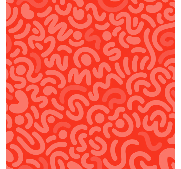 Papier peint rouge lignes arrondies abstraites - TenStickers