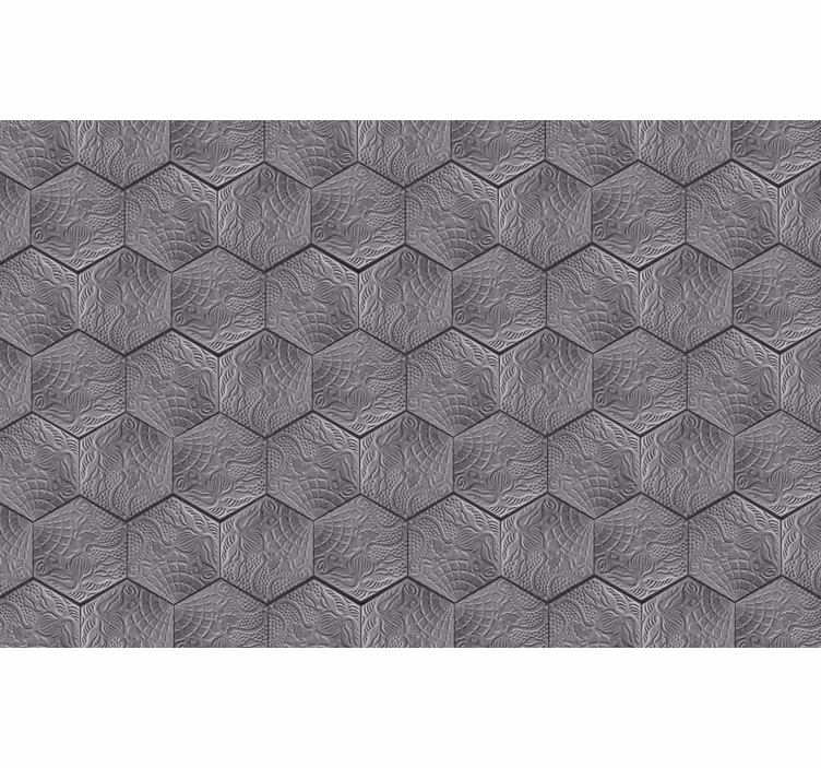 Papier peint gris motif panot gaudí - TenStickers
