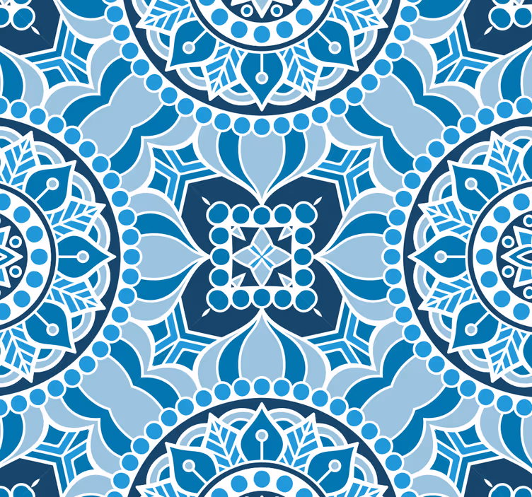 Papier peint carrelage carreaux inspirés du mandala - TenStickers