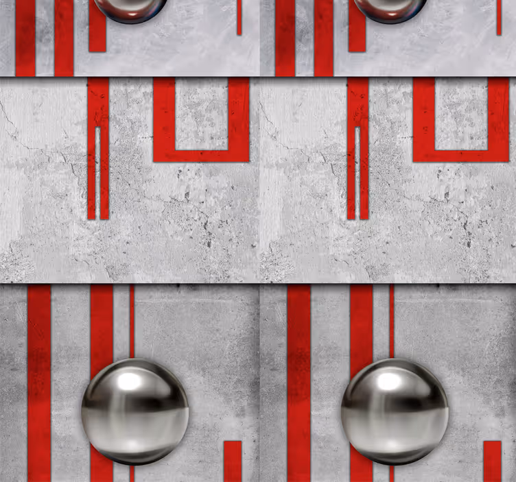 Papier peint moderne Motifs rouge et blanc - TenStickers