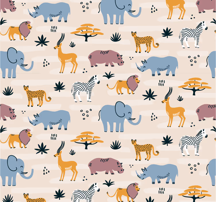 Papier peint animaux safari ensemble - TenStickers