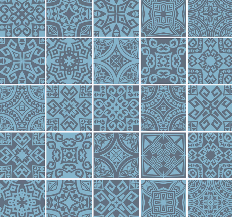 Papier peint ornemental carreaux grecs - TenStickers