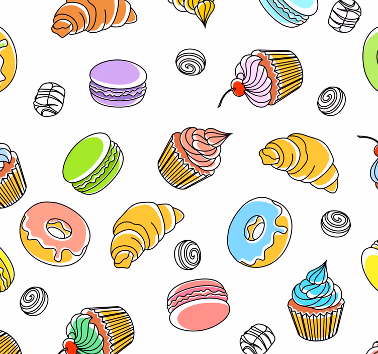 Papier peint cuisine délicieuses pâtisseries - TenStickers
