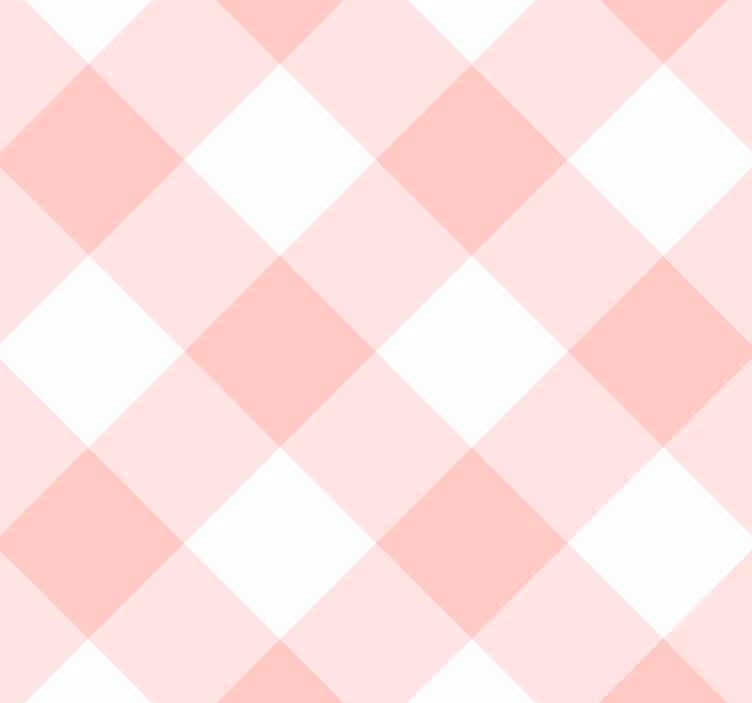 Papier peint carrés motif vichy rose - TenStickers