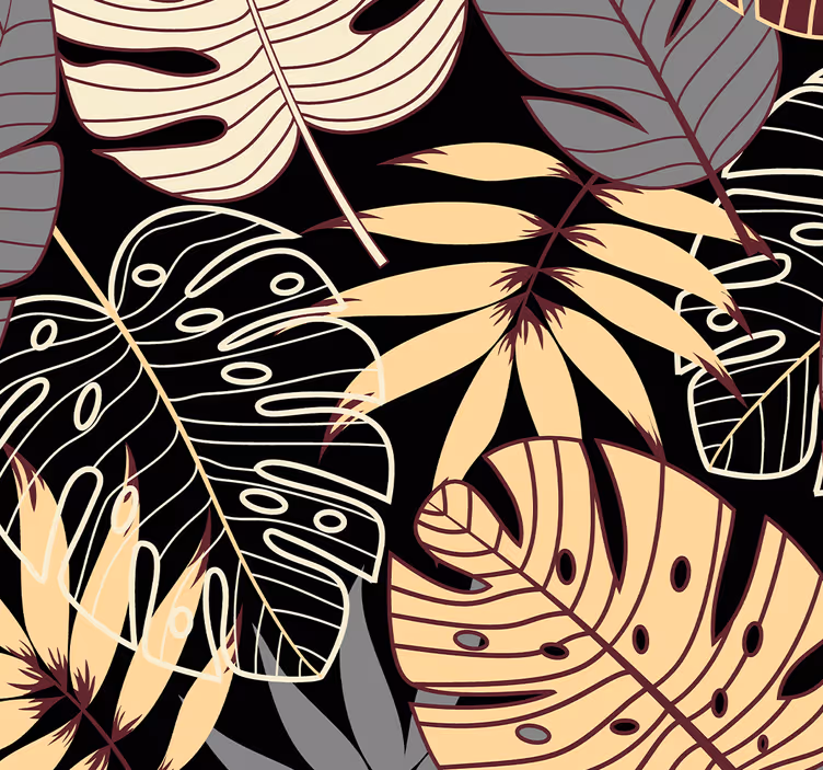 Papier peint feuillage motif de verdure tropicale - TenStickers