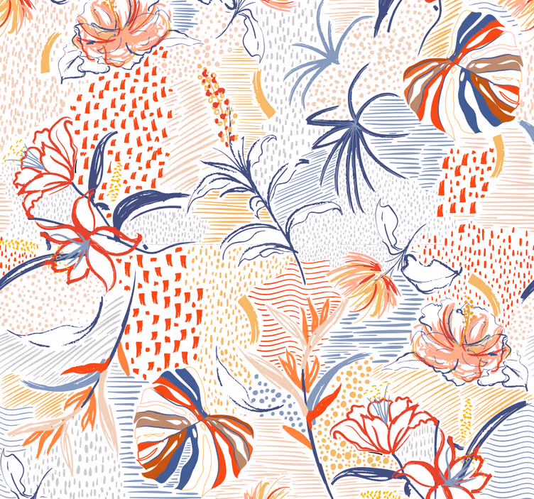 Papier peint salle à manger conception d'élégance florale - TenStickers