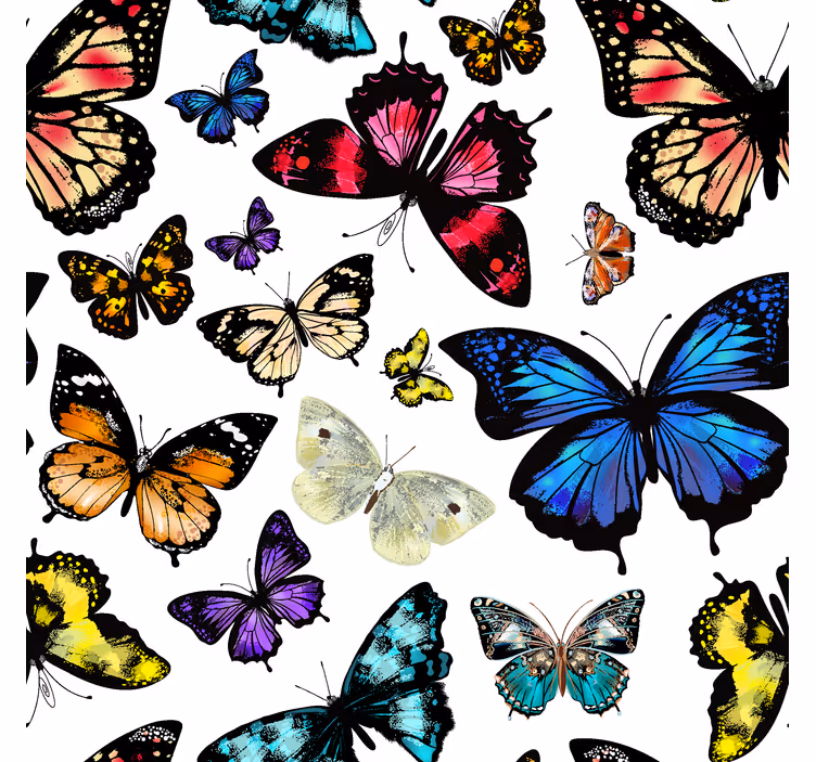 Papier peint papillons motif volant coloré - TenStickers