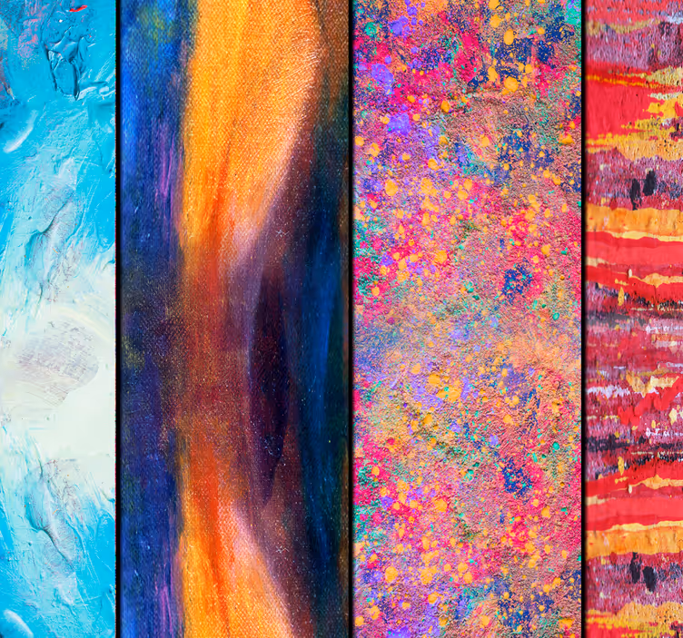 Papier peint salon panneaux d'art abstrait - TenStickers