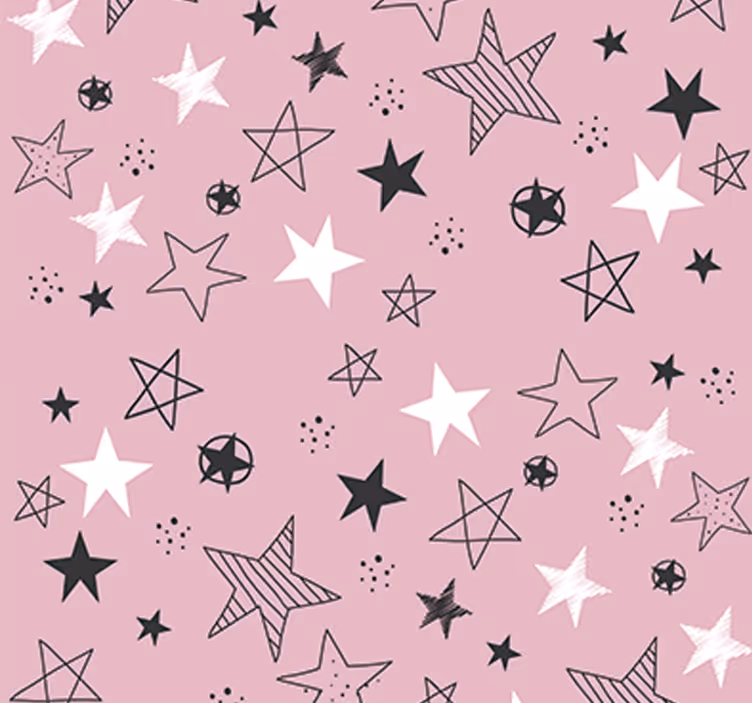 Papier peint étoiles roses - TenStickers