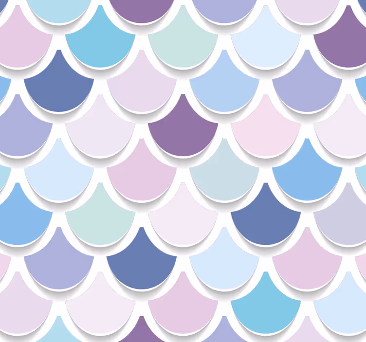 Papier peint texture motif festonné coloré - TenStickers