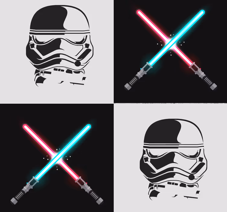 Papier peint rayé sabres laser de stormtrooper - TenStickers