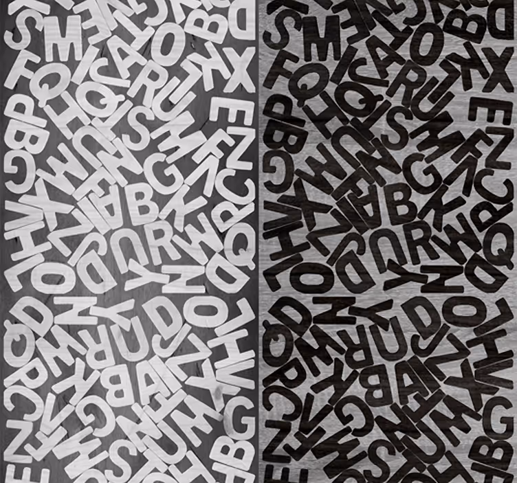Papier peint lettre énigme platine - TenStickers