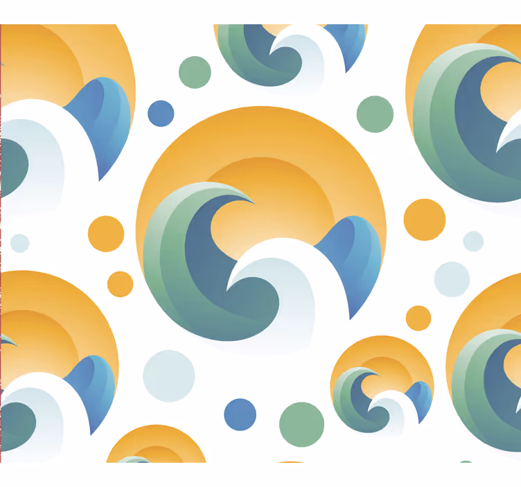 Papier peint vintage motif soleil des années 70 - TenStickers