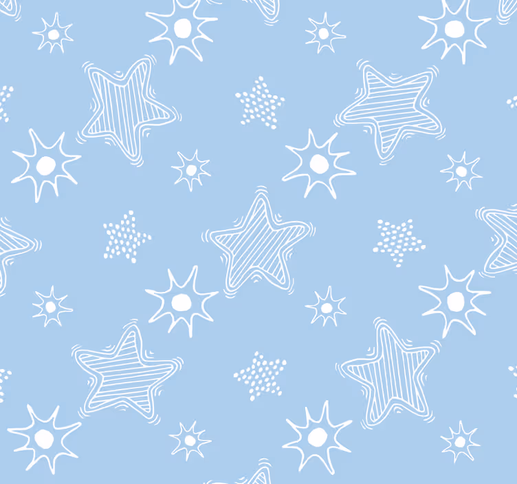 Papier peint étoiles modèle enfant bleu - TenStickers