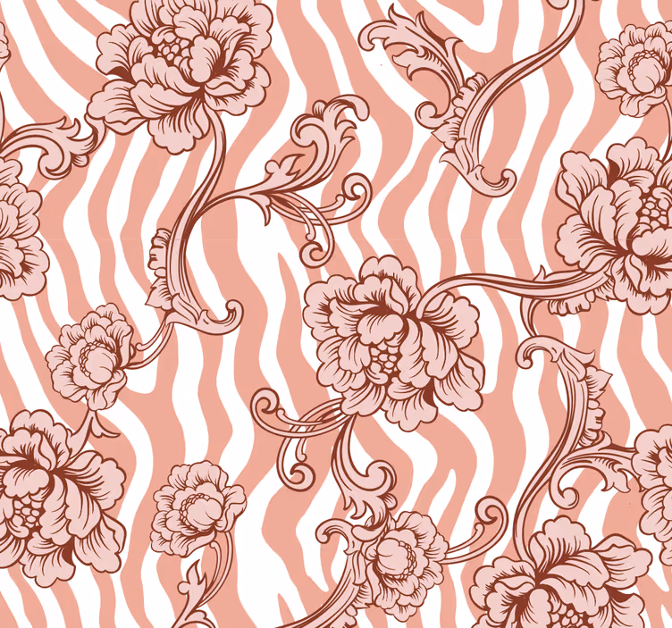 Papier peint fleuri motif ornemental floral - TenStickers