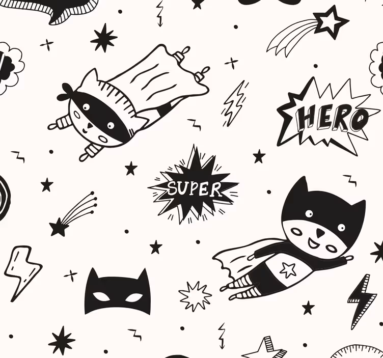 Papier peint chambre enfant motifs comics super-héros - TenStickers