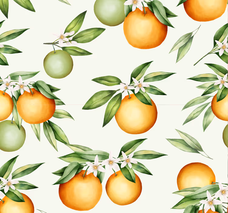Papier peint nature illustrant des oranges - TenStickers