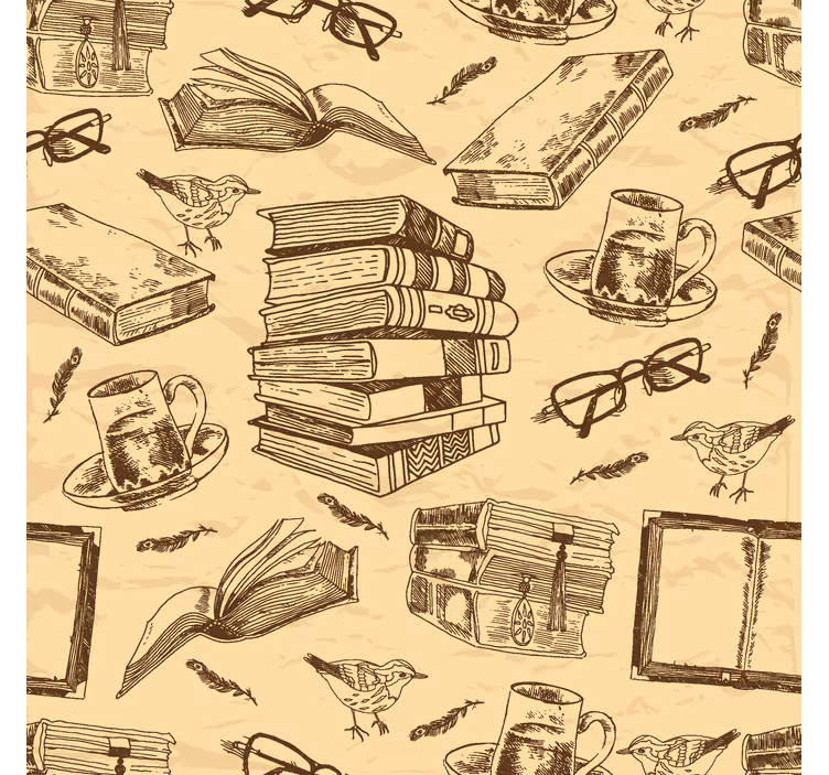 Papier peint bureau Ancienne bibliothèque - TenStickers