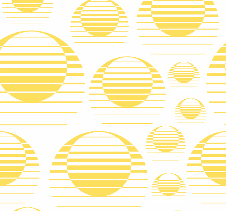 Papier peint Soleil rétro avec cercles jaunes - TenStickers