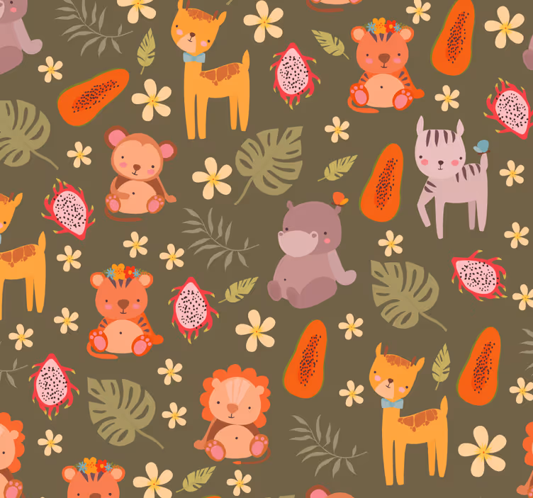 Papier peint animaux modèle de créatures forestières - TenStickers