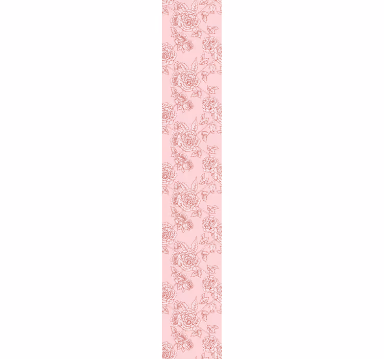 Papier peint floral modèle de croquis de rose - TenStickers