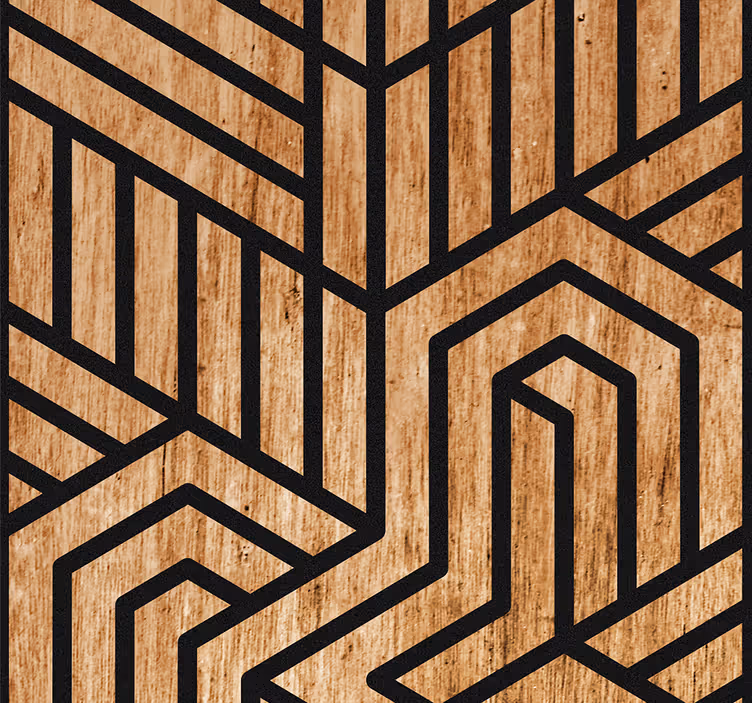 Papier peint formes géometriques labyrinthe géométrique - TenStickers