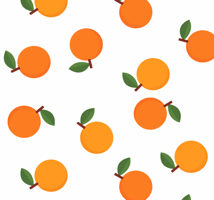 Papier peint ornemental Oranges de dessin animé - TenStickers