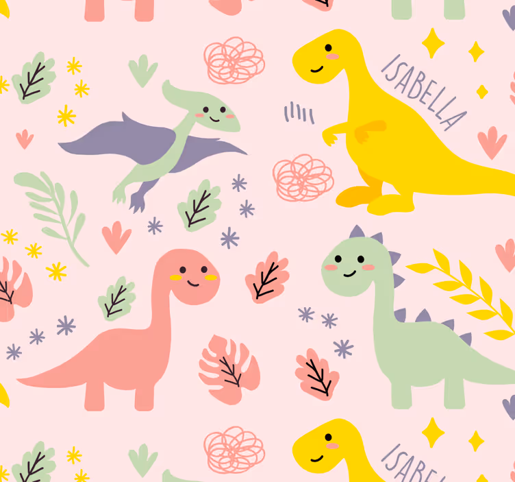 Papier peint chambre bébé thème dinosaures - TenStickers