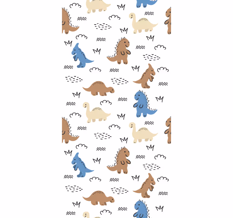 Papier peint chambre bébé modèles de dinosaures - TenStickers