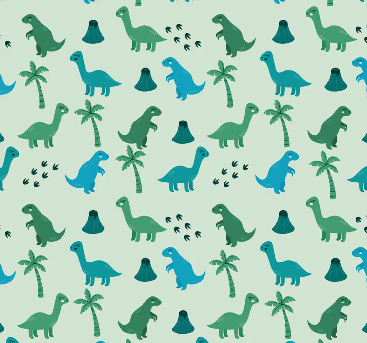 Papier peint dino motifs de dinosaures - TenStickers