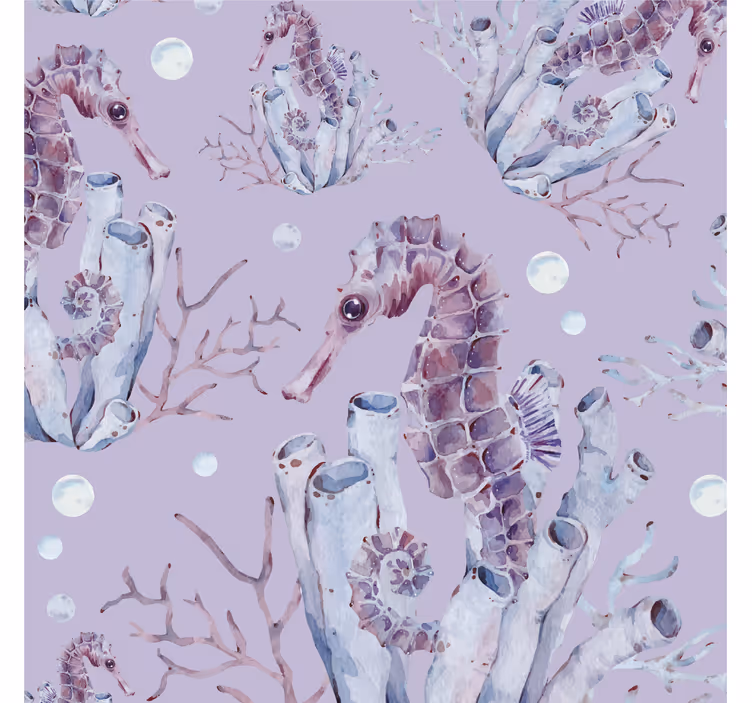 Papier peint animaux illustration d'hippocampe - TenStickers
