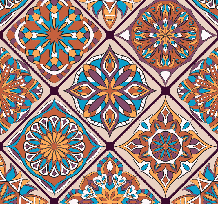 Papier peint ornemental Couleurs Magiques - TenStickers